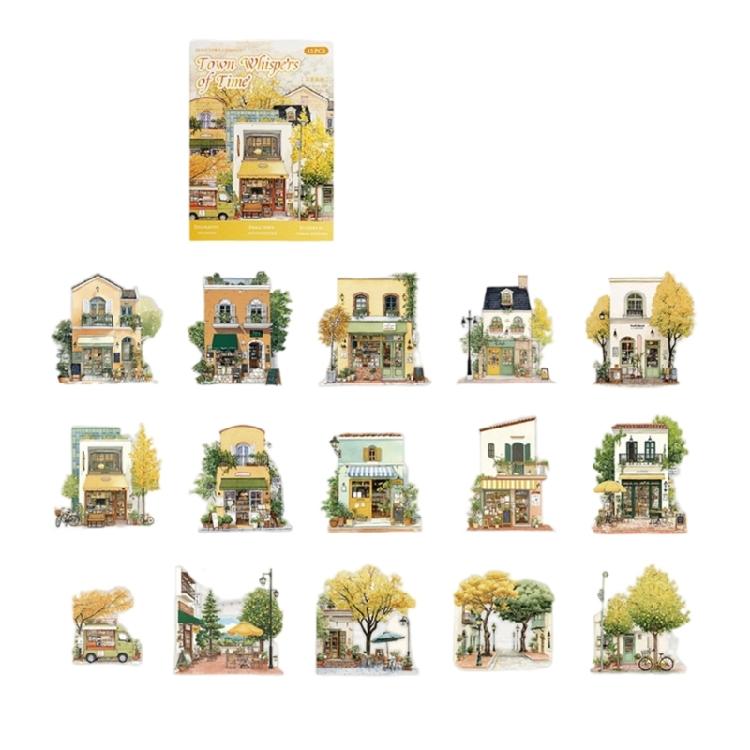 

Retro Townscape Scenery Sticker Waterproof PET Architecture Sticker For Scrapbooking Journal Notebook Kid Room Wall Art