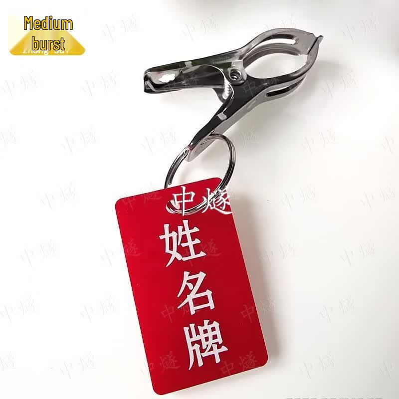Customizable Round Name Tag with Clip