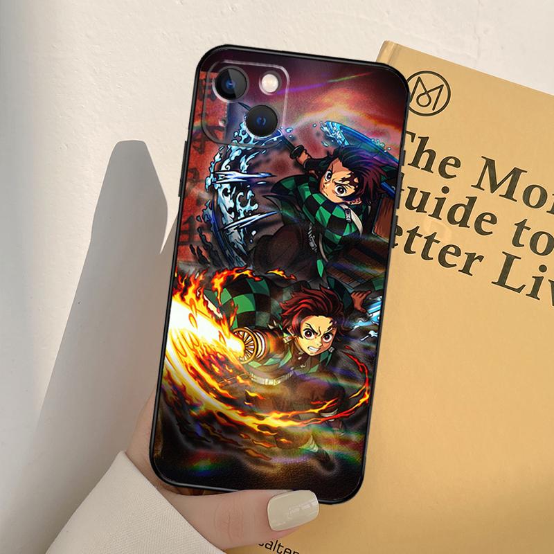 Anime Dämon Slayer Tanjiro Telefon Fall Für iPhone 12 11 13 14 Pro Max X XR XS Max 7 8 Plus SE 2020 12 Mini 13 Mini Abdeckung