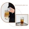 2Pcs Iced Coffee Glass with Lid And Straw, 600ml Capacity Ribbed Tumbler, Reusable Cold Drink Cup for Home Travel, Fits Car Cup Holder