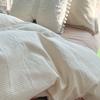 Fine Stripe Printed Bedding Set Washed Skin Friendly Naked Sleeping Comforter Cover Sets Comfortable Breathable Duvet Cover Kit
