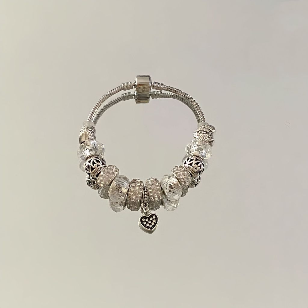 

Heart Shape Alloy Bracelet For Women With Beaded Jewelry And Crystal Accents Perfect For Casual Wear Style A