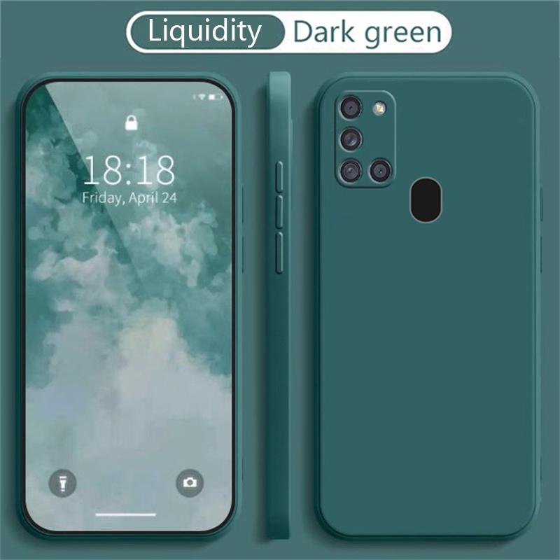 For Samsung A22 Galaxy A21S A31 A41 A51 A71 Bumper Cases Soft Protection Back Cover Fashion Shockproof Liquid Silicone Case