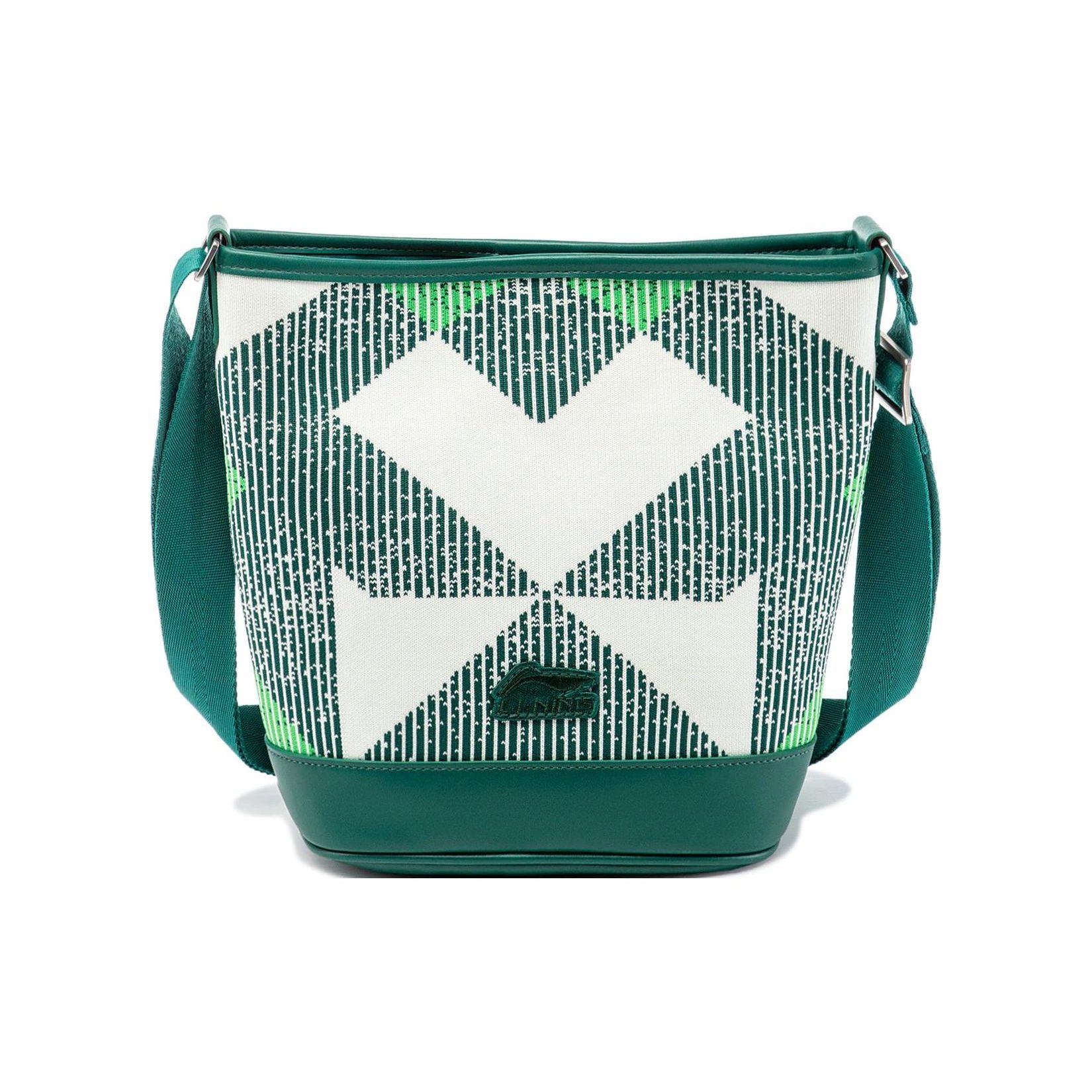 

Li Ning Sports Lifestyle Series Minimalist Fashion Versatile Magnetic Buckle Closure Polyester Sports Shoulder Crossbody Bag Unisex bags ABDU279-1 Green White Multicolor