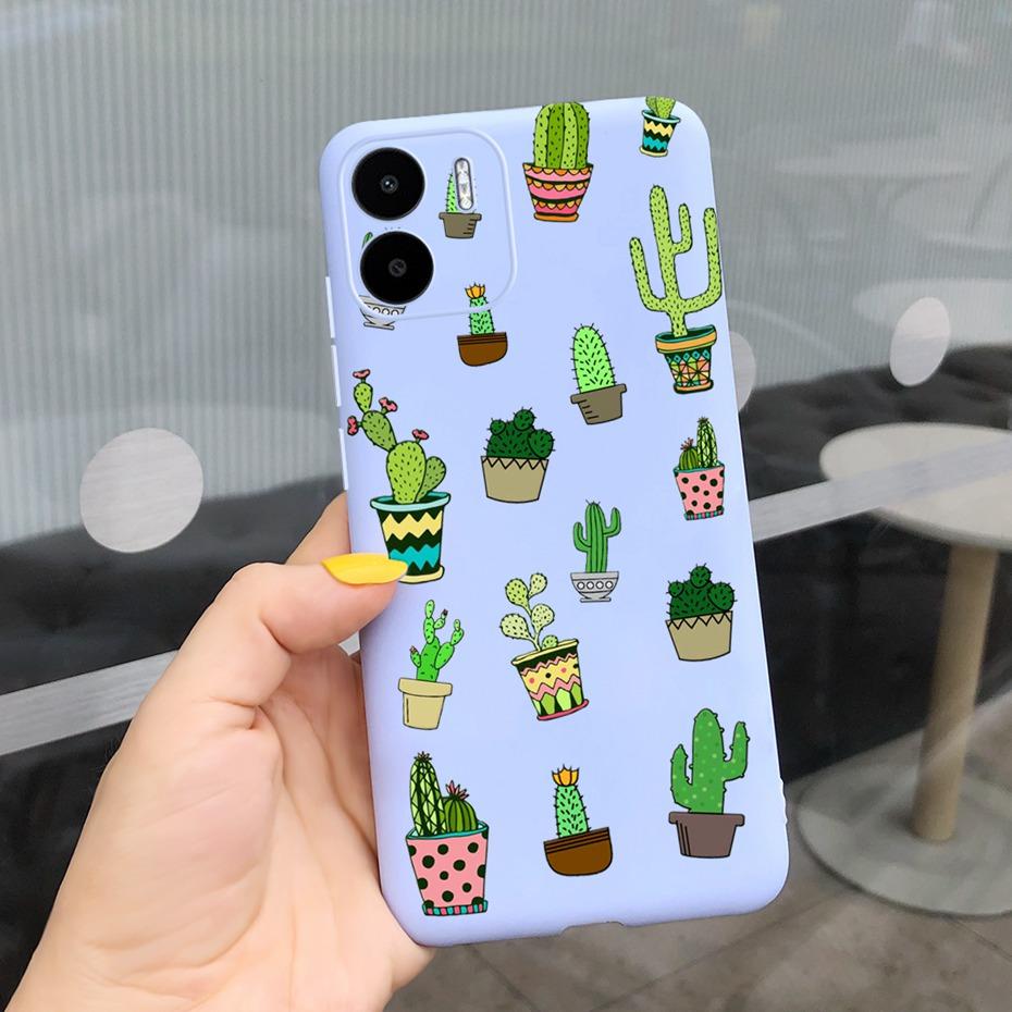 For Xiaomi Redmi A1 Case Redmi A1 Plus Beautiful Girl Flower Phone Case For RedmiA1 A 1 A1+ Candy Color Soft Silcone Back Cover