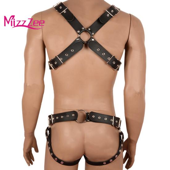 Sangles de Bondage en cuir de poitrine, retenue d'esclave pour hommes, harnais pour Couple partageant des jouets sexuels