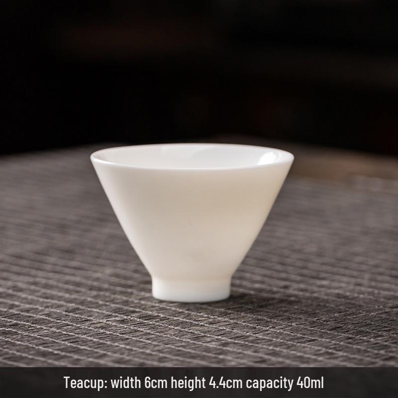 Mutton Fat White Porcelain Kung Fu Tea Cup: Ceramic Tasting Cup for Tea or Wine