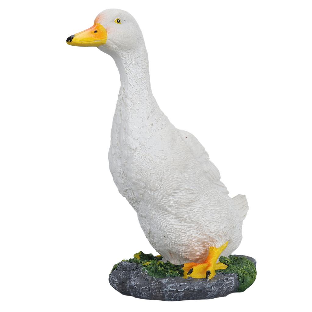 Resin Duck Figurine Garden Decor Realistic Vivid Hand Painted Waterproof Outdoor Duck Sculpture Statue for Garden Yard