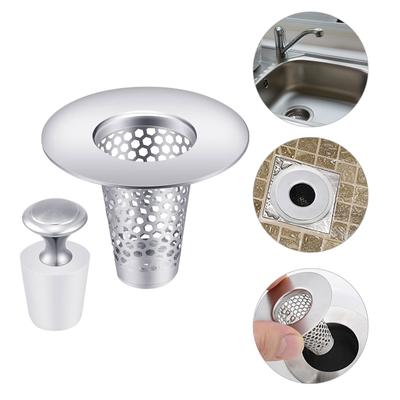 Upgrades Abflusssieb aus Stahl für Badezimmerwaschbecken mit Abdeckung Badewannen-Abflussschutz mit Waschbeckenabdeckung Einfache Installation