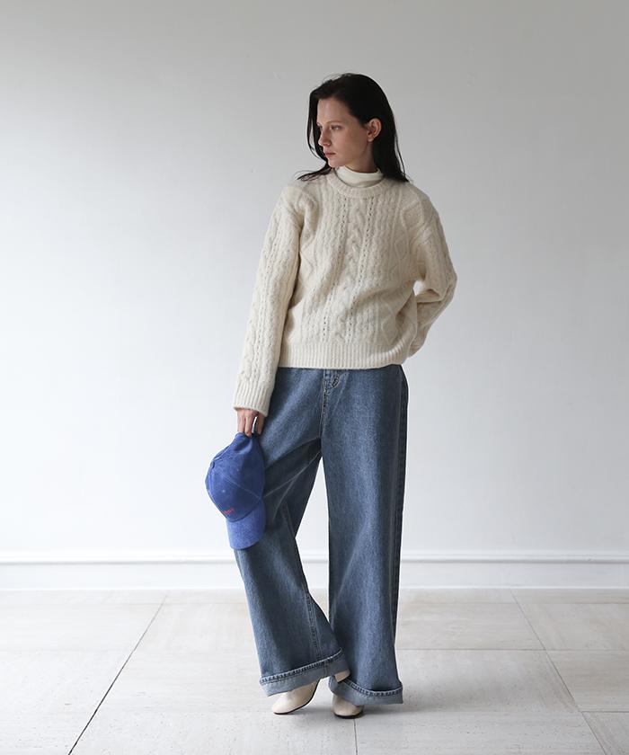 Beleunepeu Cable Knit Pullover 3 Colors