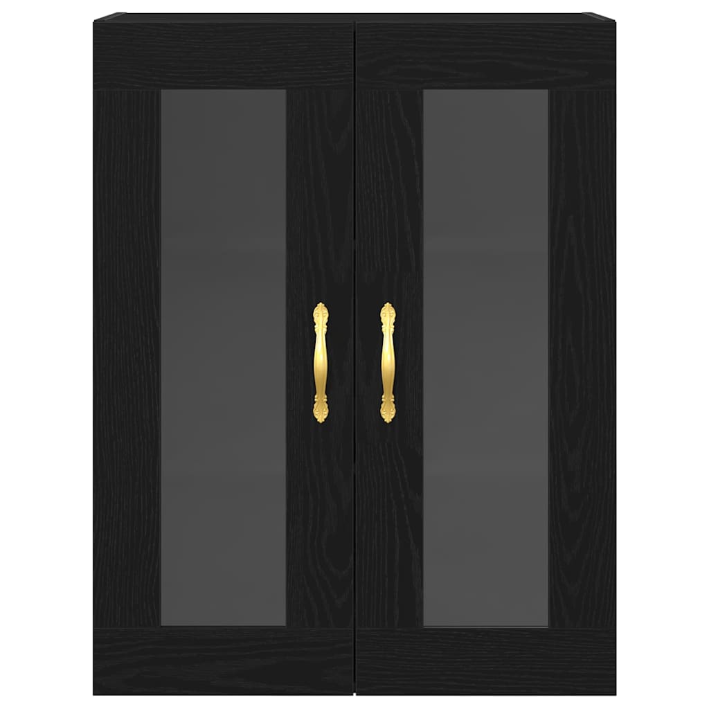 Wall Mounted Cabinet in Black Oak Look 69.5 x 34 x 90 cm