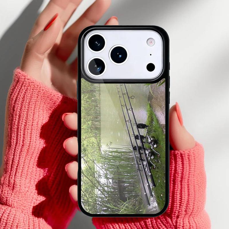 Fishing Gear Fish Patterned Phone Case for iPhone 17 16 15 14 13 Pro Max Back Cover for 12 11 Pro Coque