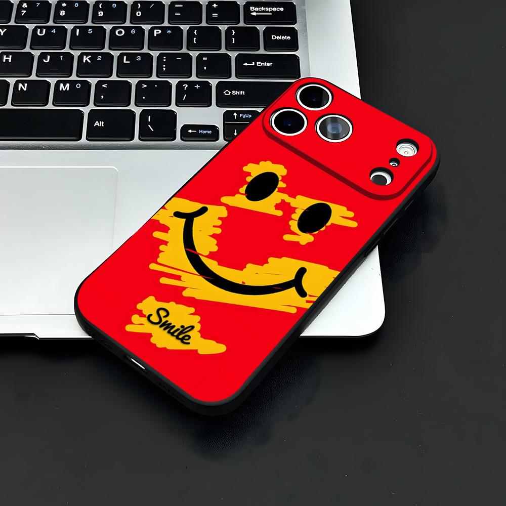 

Anime Smile Phone Case For IPhone 17 Air 16 E Pro Max 15 14 13 Mini 12 Pro 11 Max Plus Black Soft Shell iPhone 15 Pro