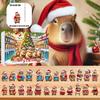 Capybara Advent Calendar Christmas 2D Capybara Decorations 24 Day Countdown To Christmas Calendar for Tree Car Wall Home Festive Holiday Decor