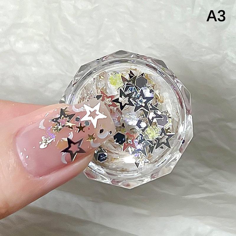 Nail Art Glitter Sequins Mixed Heart Star Shaped Nail Sequins Paillette Nail Art Decoration Nail Art 3D Decals Accessories