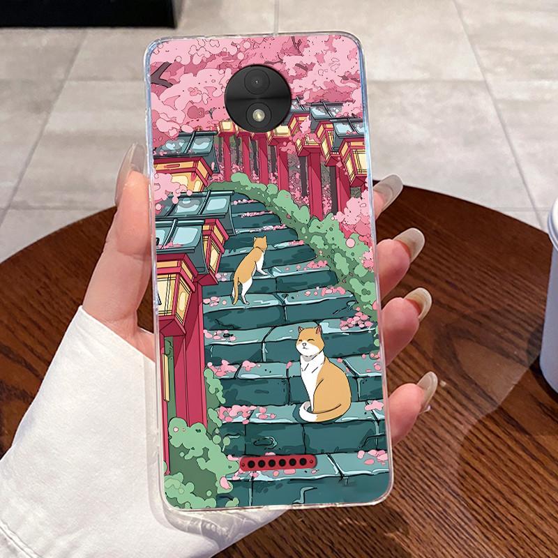Casing For Motorola Moto C Plus Case Aesthetic Cute Cat Astronaut Transparent Soft Silicone Back Cover Moto C CPlus Phone Case