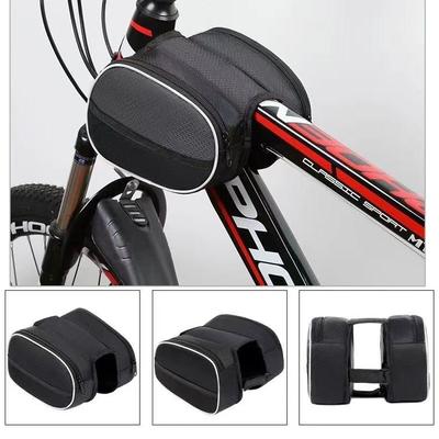 Fahrradsattel- & Oberrohrtasche für Radsportausrüstung, Werkzeug & Handy, Mountainbike Frontträger-Tasche