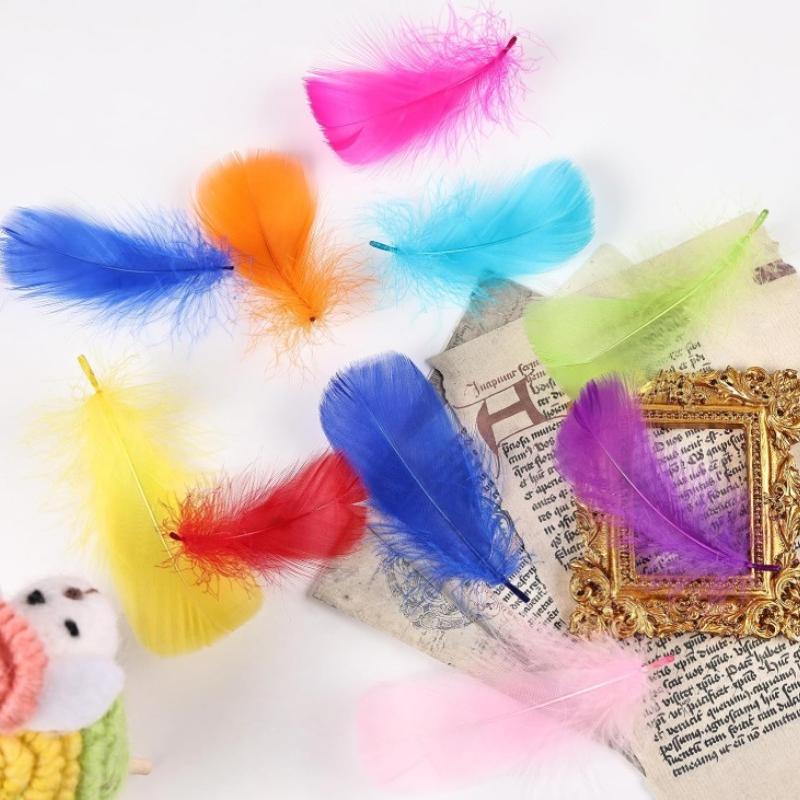 500PCS Macaron Goose Feather Dreamcatcher Accessories for DIY Craft Birthday Gift Box Fillers Party SuppliesChristmas Decoration
