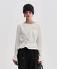 Kimjisu Pinched Long Sleeve Top _ White