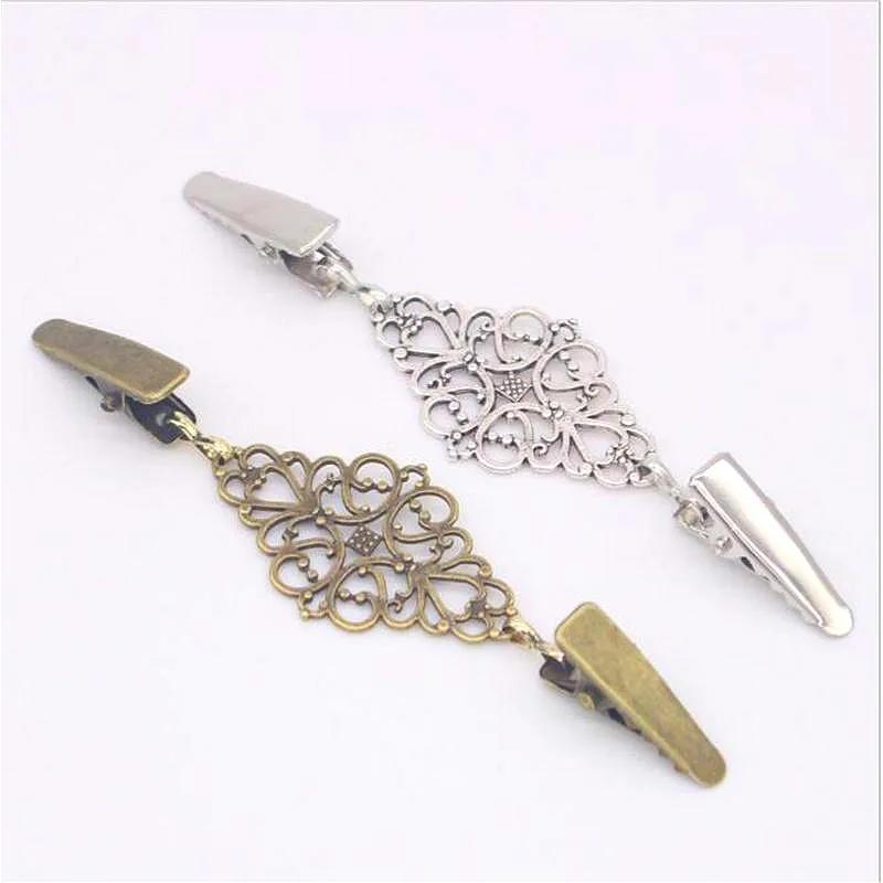 New Cardigan Clip Brooch Fasteners for Clothes Clothespins Scarf Clip Brooch Sliver Pin Buckle Clip Holder Women Dress Jewelry
