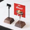 Wood Base Menu Card Clip Stand Metal Price Tag Display Stand Durable Table Sign Holder  Restaurant