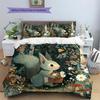 Forest Cartoon Animals Pattern Bedding Quilt Set  Home Decoration  Gift (1 * duvet cover + 2 * pillowcase  without core)