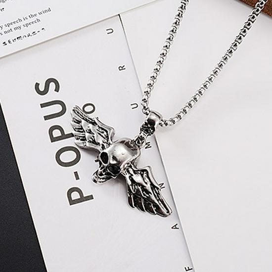 Trendy Titanium Steel Men's Dog Tag Necklace - Hip-Hop Style Pendant Chain