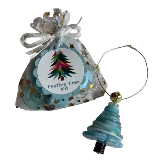DIY Christmas Button Ornament Making Set Stacked Button Craft Kits Christmas Tree/Santa/Snowman/Angel Hanging Decoration