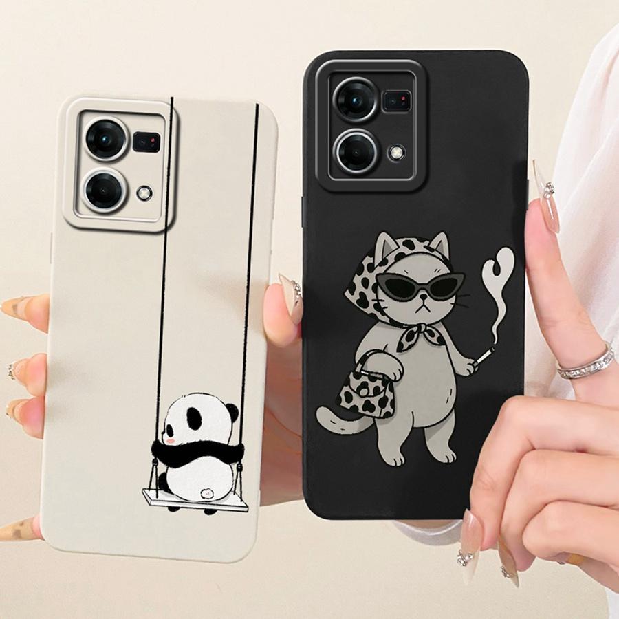 For OPPO Reno7 Reno8 4G Case Len Proective Back Cover flower Bow Soft Silicone Funda for OPPO F21 Pro Reno 7 4G Shockproof Capa