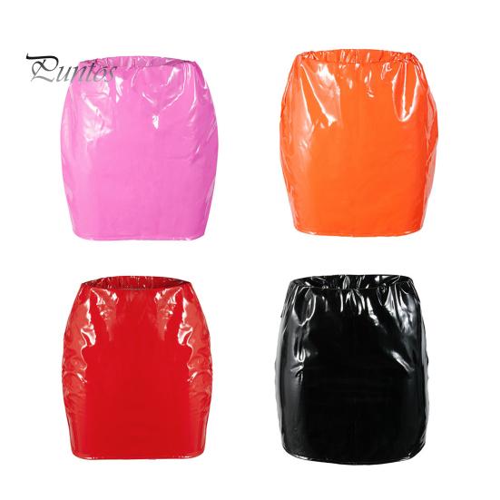 Leather Mini Imitation Skirt Sexy Versatile Solid Color Short Skirt Parties Clubs Women Bottoming Skirt Fashion Garment