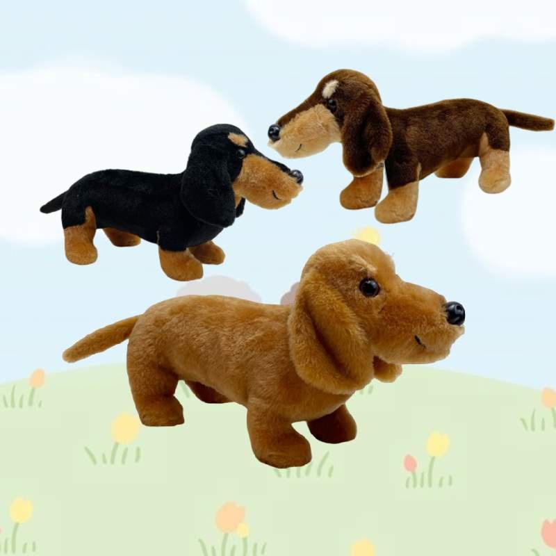 Cute And Cuddly Shorthair Dachshund Plush Toy Available In 3 Colors!" Characters)