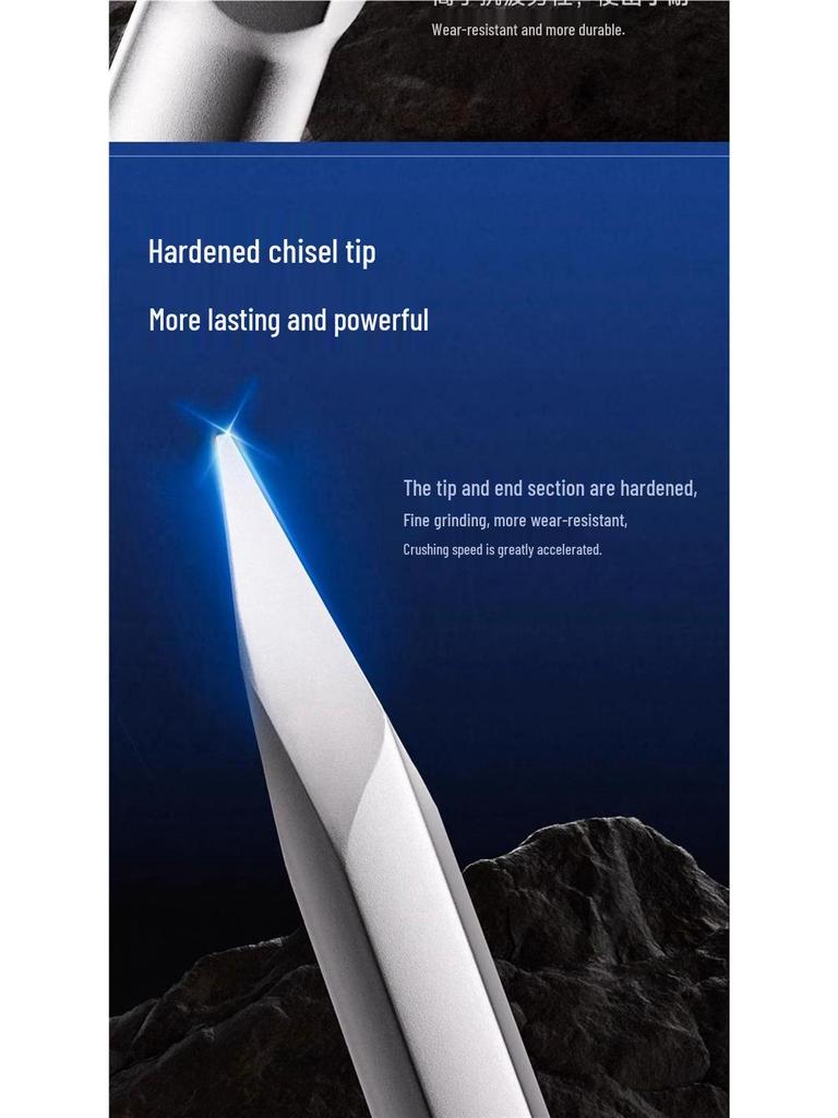 Electric Hammer Drill Bit: Square & Round Shank, Five-Pit Flat Chisel for Grooving & Impact Drilling in Concrete