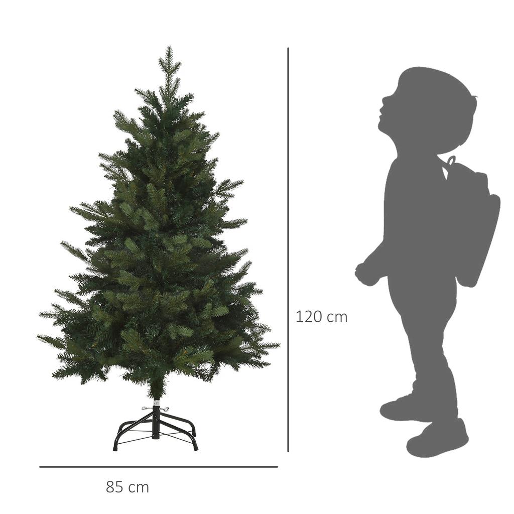 Christmas Tree, Artificial Fir, 1.2 M, Incl. Stand, Ø85 Cm X 120 Cm, Green