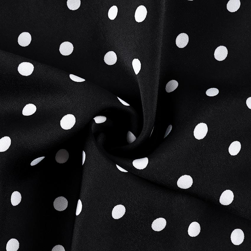Spring and summer new waist and thin neck sling fashionable commuting polka dot long dress sexy vest skirt two-piece set