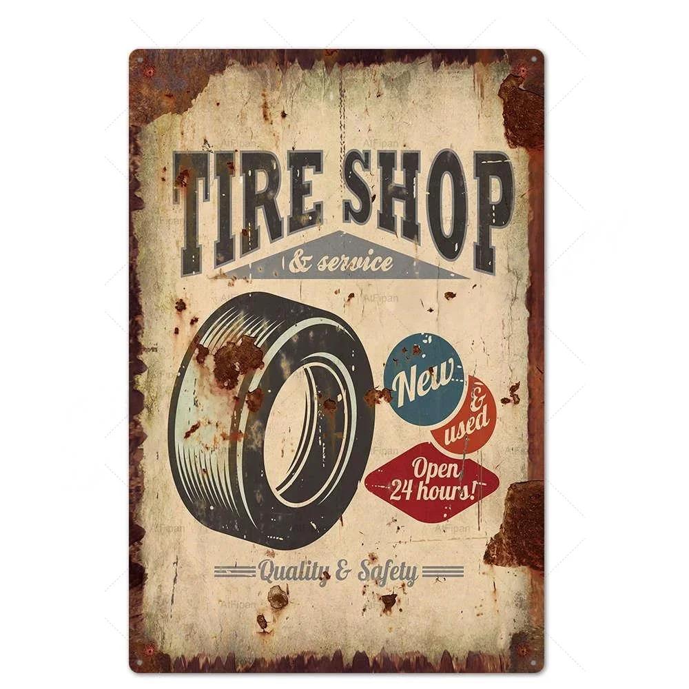 Vintage Metal Tin Sign Plaque  Retro Wall Decor Poster for Garage Gas Station Car Repair Shop  Perfect Home Decor Accent