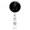 Skull Flower Id Tag Badge Holder With Retractable Badge Reel Cards Storage Organizer For Nurses Employee Pass Work Card Holder