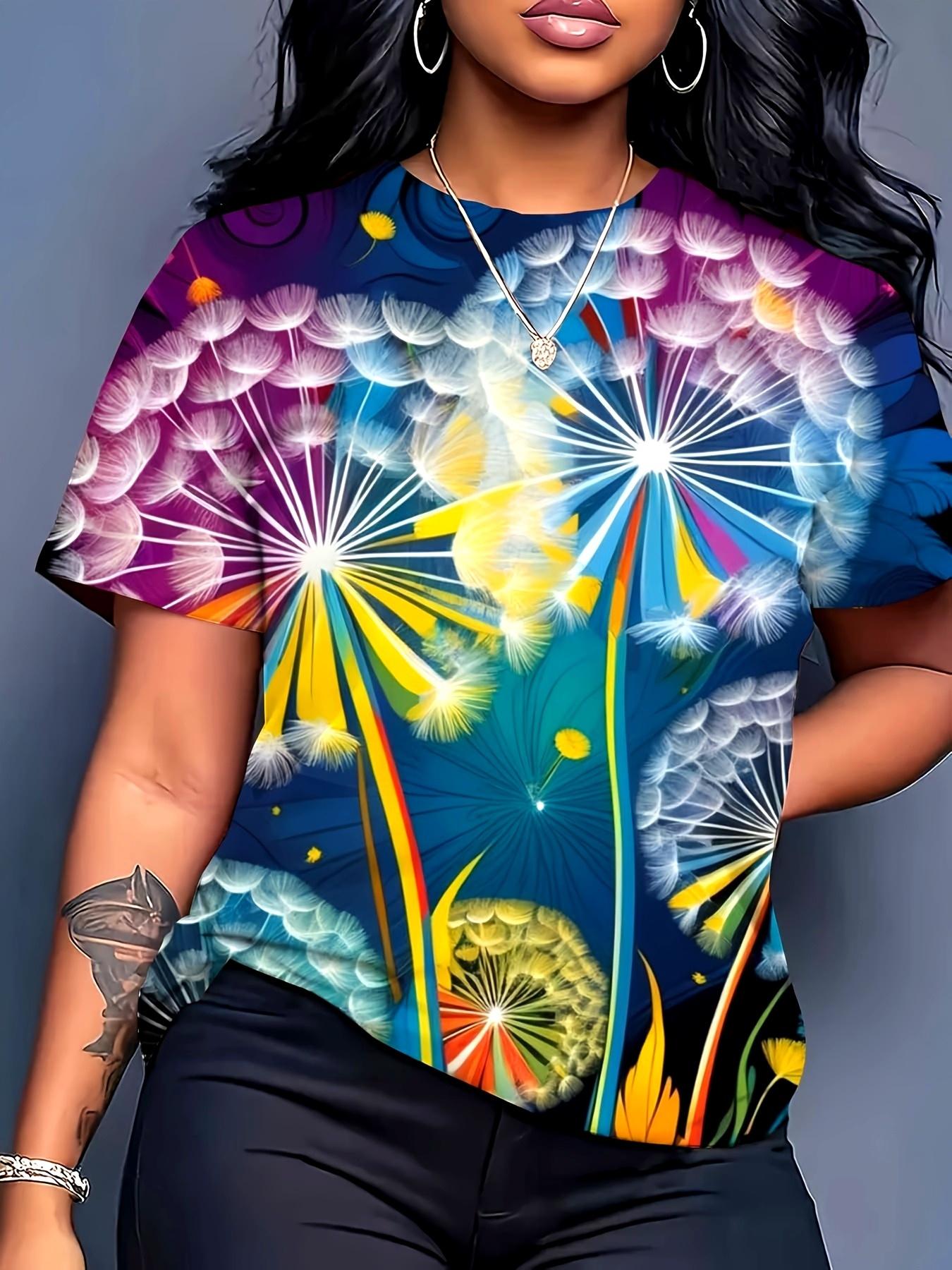 

Women s Bold a Print Colorful Pattern T-Shirt. Large Size. Casual Round Neck Short Sleeve Top. Suitable for Spring and Summer. Geometric Pattern. Poly M дубильная кора