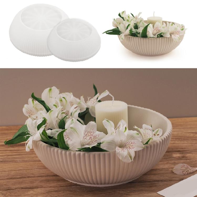 Striped Bowl Resin Moulds for Home Decoration, Resin Bowl SIlicone Moulds for Epoxy Resin, Candle Holder, Vanity Tray