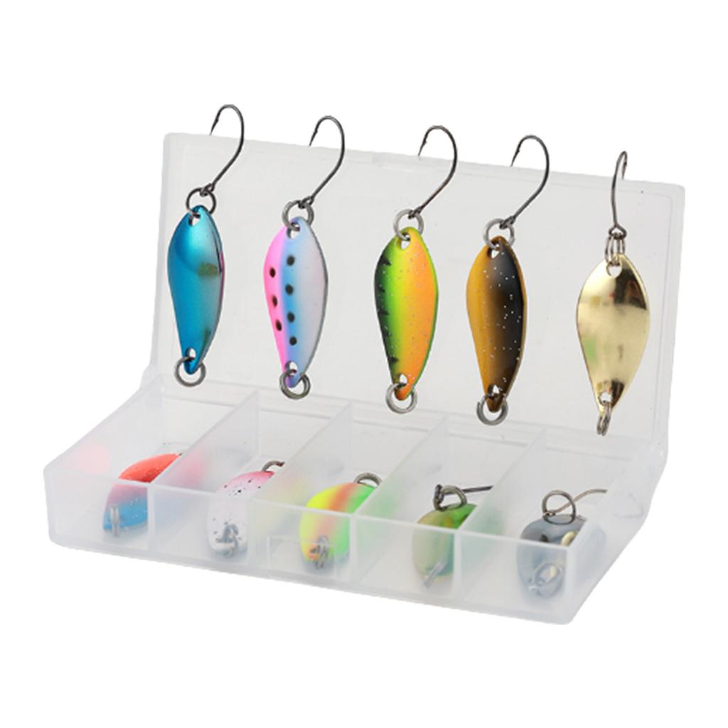 10Pcs Fishing Spoons Lures Single Hook Set Spoons Hard Fishing Lures Metal Fishing Lures Fishing Sequins Lures Baits