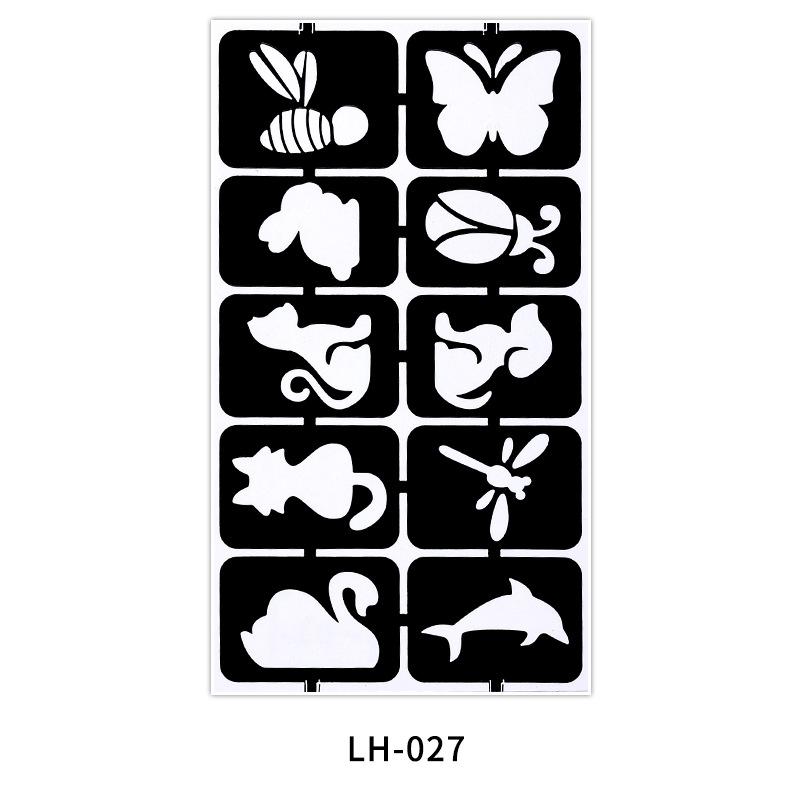 Hollow Tattoo Sticker Inkjet Template Hannah 3D Cartoon Tattoo Sticker Small Pattern