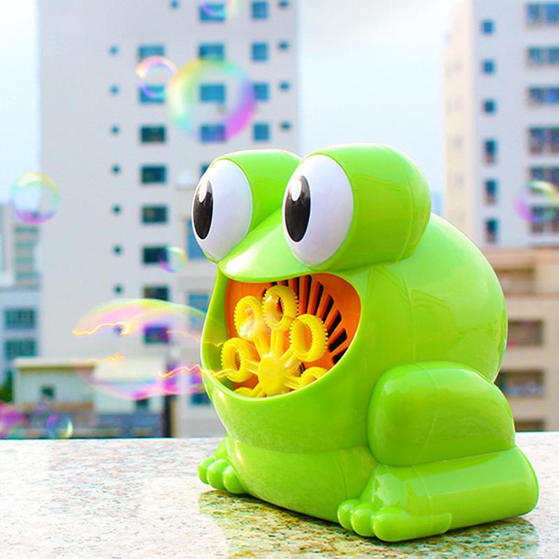 Hot Cute Funny Frog Automatic Bubble Machine Blower Maker Party Summer Outdoor Toy For Kids  And Drop Shipping