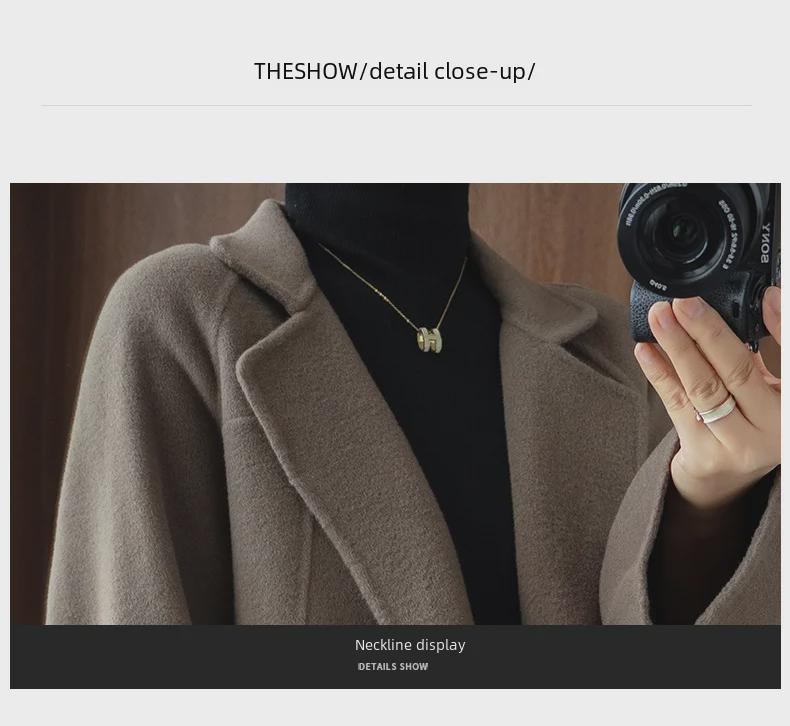 Damen Kaschmir-Mantel mittellang, doppelseitig, lockere Passform, knielang, High-End Winterstil 2024, große Größen verfügbar.