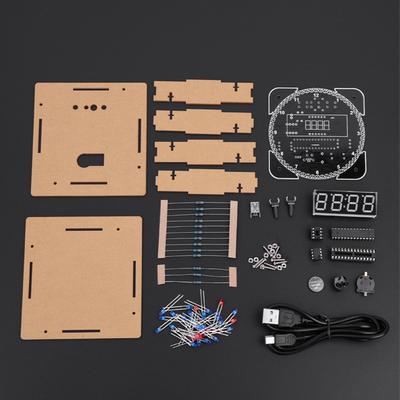 Kit Suite Orologio Elettronico Digitale LED Rotante Controllo Luce Multifunzione Fai da Te