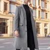 Wintermode Herren Slim Fit Langer einreihiger Thermo-Woll-Trenchcoat