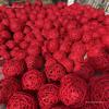 Red Rattan Sepak Takraw Ball for Kindergarten and Festive Decor