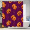 Halloween Pumpkins Shower Curtain Purple Waterproof Bat Design Bathroom Decorative Rug Non Slip Plastic Home Decoration Size Cus
