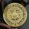 Retro Vintage Metal Medallion Mayan Aztec Coin Amulet Medal Unisex Women Men Protect Charm Talisman Powerful Wealth Success Health Luck Jewelry