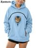Sweat à capuche polaire à manches longues pour femme Manteau chaud d'hiver