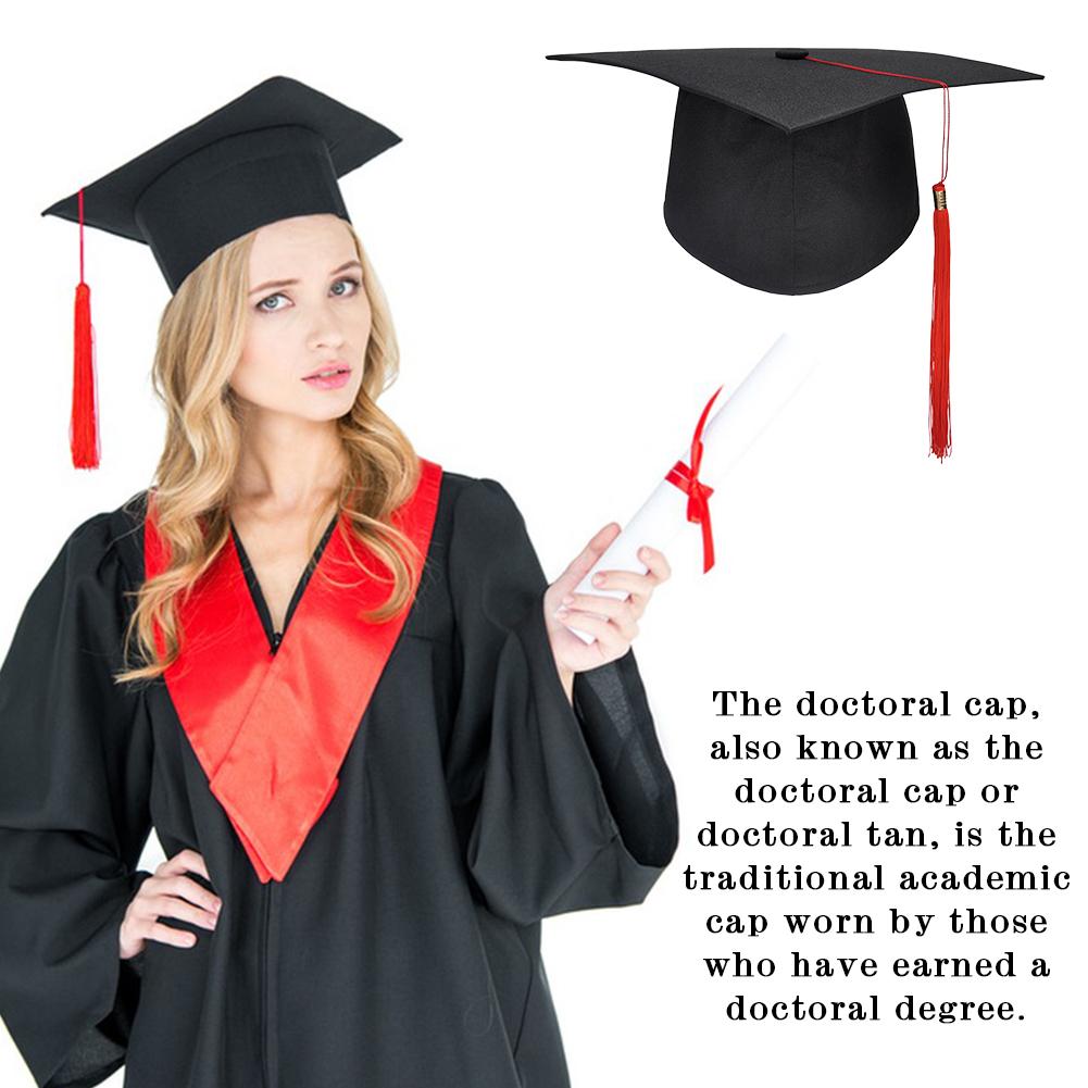 NEW Graduation Hat Black Adult Bachelor Caps with Tassels University Master Congratulation Graduation Party Decoration Supplies