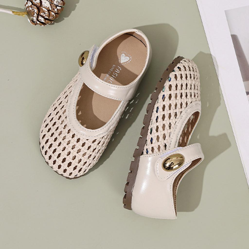 Girls Soft Sole Summer Sandals Closed Toe Breathable Woven Design Adjustable Strap Comfortable Fit Lightweight Shoes for Toddlers and Kids
